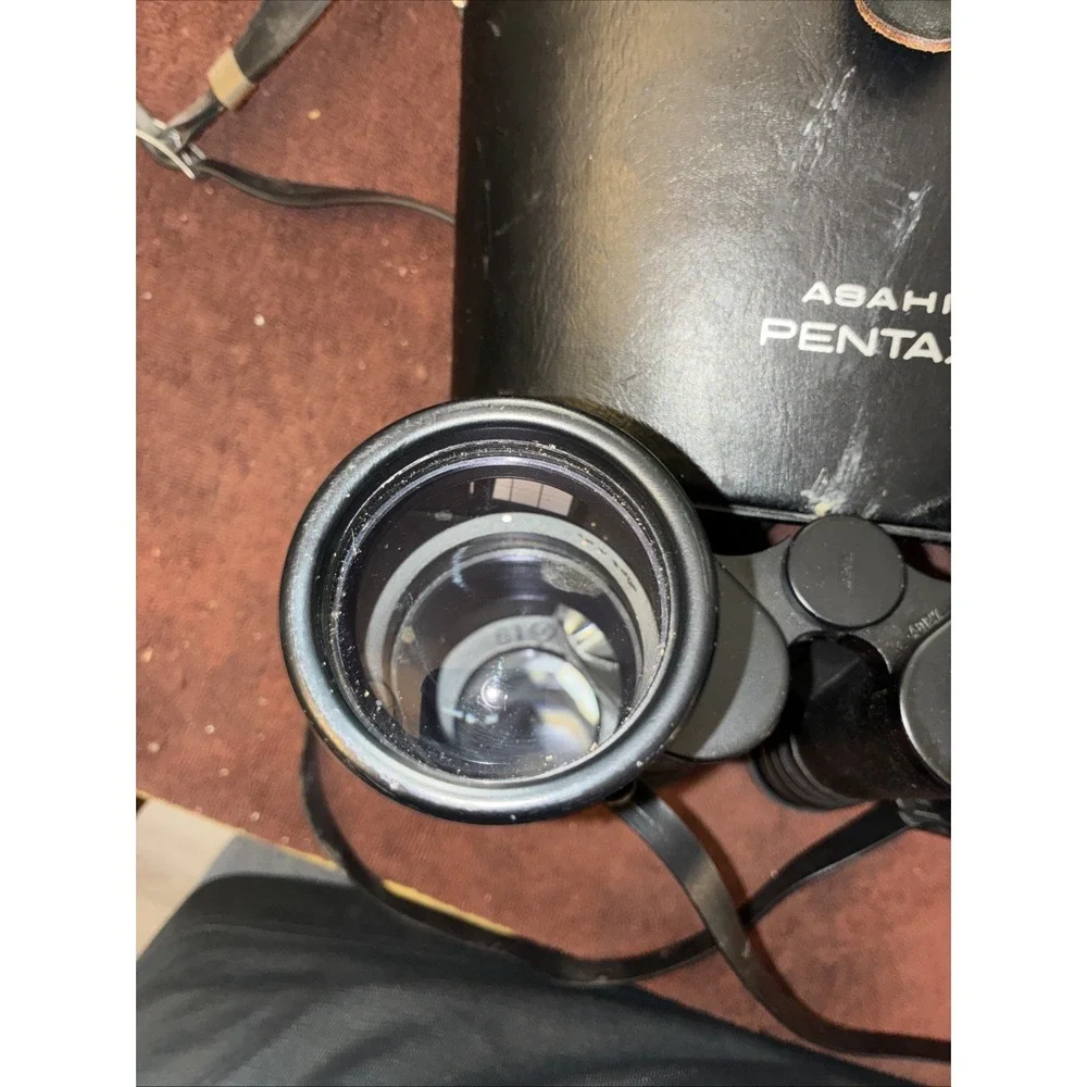 Vtg Asahi Pentax 7X50 Japanese Field Binoculars 5116324 Field 7.1 w/ Case Covers